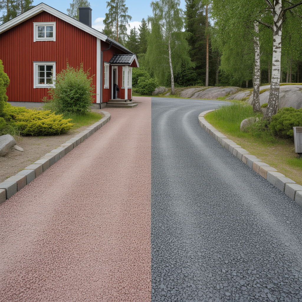 grus eller makadam till uppfart jamforelse av pris och barig