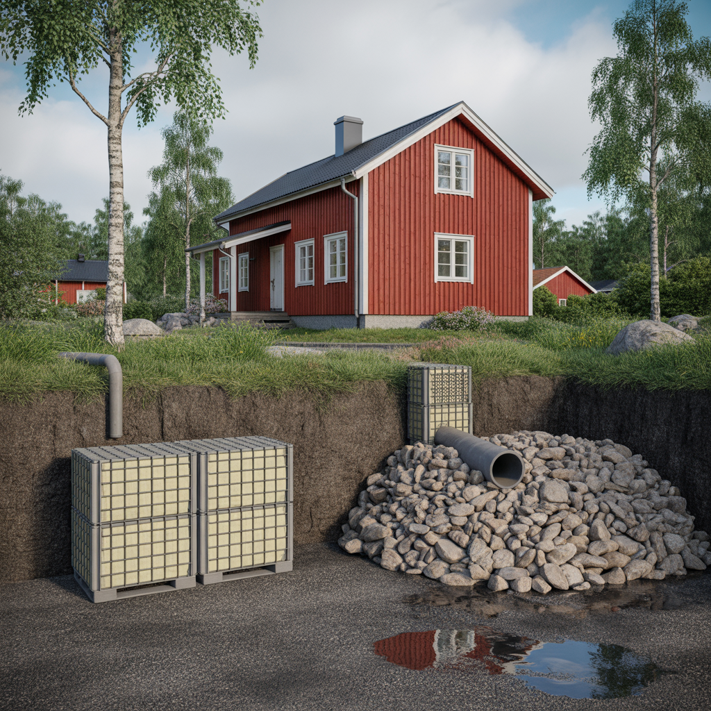 valj draneringskassetter eller stenkista kostnad och kapacit