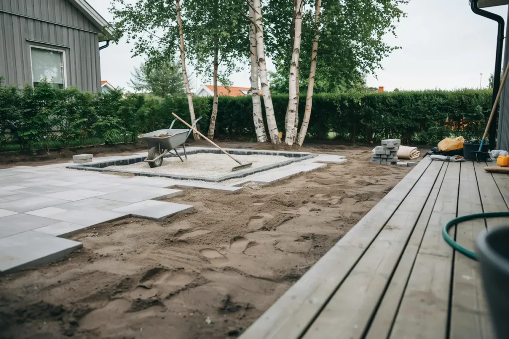 juli r r tt tid f r markarbete runt poolen s f r du en stabil s ker och l ttsk tt yta